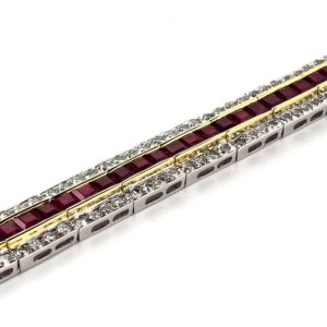 18YG Diamond & Ruby Bracelet 4.18TDW