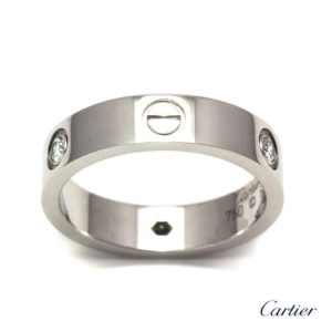 18WG Cartier Half Diamond Love Ring
