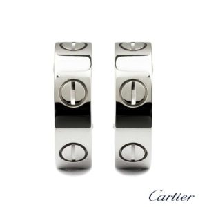 18WG Cartier Love Hoop Earrings