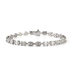 18WG Diamonds Line Bracelet 3.12TDW