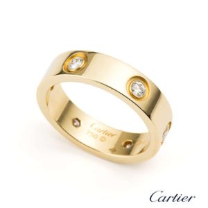 18YG Cartier Full Diamond Love Ring Size 58