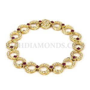 18YG Diamond and Ruby Bracelet