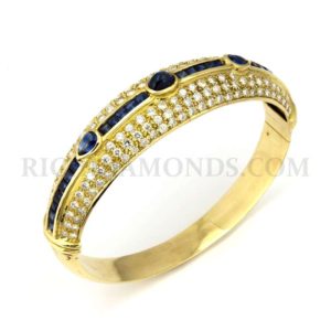 18YG Sapphire and Diamond Bangle