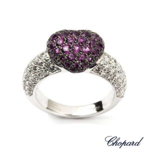 Chopard 18k White Gold Diamond and Amethyst Ring 82/4513-1733