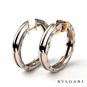 BVLGARI B Zero1 Steel & Rose Gold Earrings