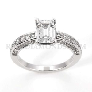 18WG Chopard Ring 1.27ct Emerald Cut