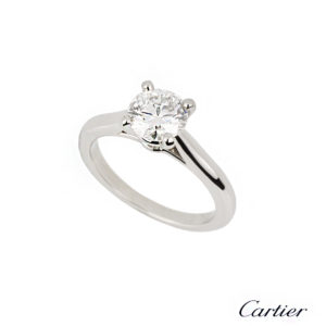 Cartier 1895 XXX Diamond Ring in Platinum 1.01ct E/VVS2 B&P CRN4162950