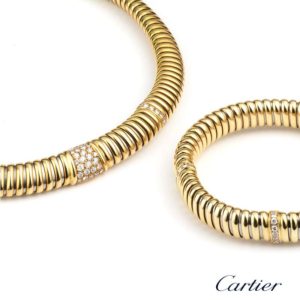 18YG Cartier Flex Diamond Collar and Bracelet Set