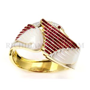 18YG MOP And Ruby Bangle