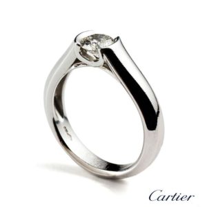 Plat Cartier Diamond Ring 0.53ct G/VS1