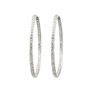 18ct White Gold Diamond Hoop Earrings