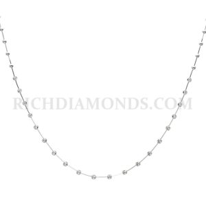 18WG Diamond Knife Edge Line Necklace