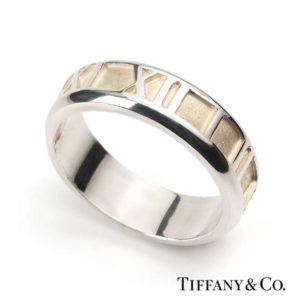 Tiffany & Co. Silver Atlas Ring Size 58