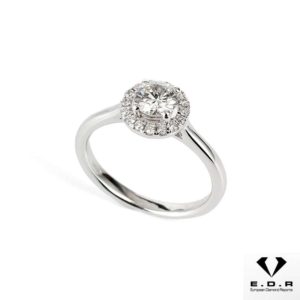 18k White Gold Round Brilliant Cut Diamond Ring 0.54ct I/SI2