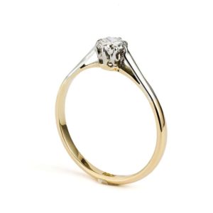 18YG 0.47ct H/SI2 Round Diamond Ring