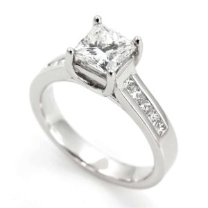 18ct White Gold Princess Diamond Ring 1.08ct E/VVS2