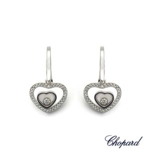 Chopard 18ct White Gold Happy Diamonds Heart Earrings 83/7482