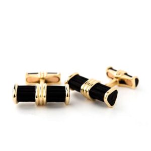 18YG Elephant Hair Cufflinks