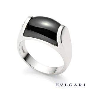 Bvlgari 18k White Gold Haematite Ring
