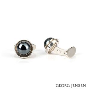 Georg Jenson Silver Haematite Cufflinks