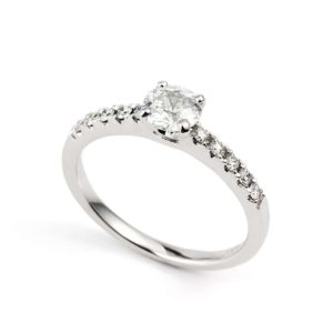 18WG 0.46ct D/VVS1 Round Diamond Ring