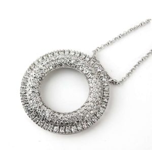 18WG Diamond Circle Pendant 3.67TDW