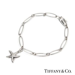Tiffany & Co. Platinum Bracelet with Diamond Set Starfish Charm