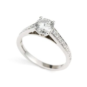 Platinum 0.80ct E/SI1 Round Diamond Ring