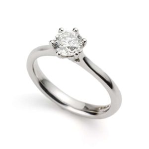 18ct White Gold Round Diamond Ring 0.71ct E/VS2