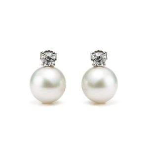 18WG South Sea Pearl and Diamond Earrings