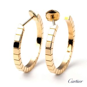 Cartier 18ct Yellow Gold Lanieres Hoop Earrings