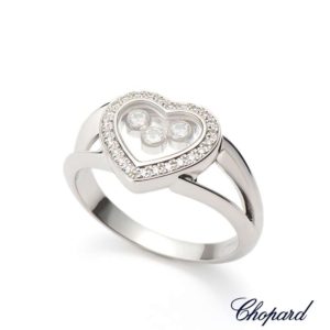 Chopard 18ct White Gold Happy Diamonds Heart Ring 82/4502-1001
