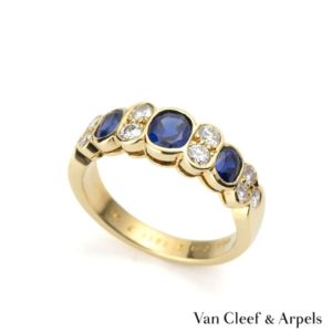 Van Cleef & Arpels 18ct Yellow Gold Sapphire and Diamond Ring