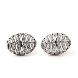 18WG Diamond Oval Cufflinks