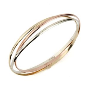 9K Tri Gold Triple Bangle