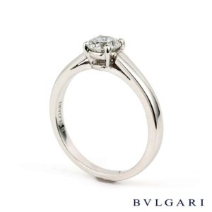 Plat BVLGARI 0.48ct F/VS1 Round Diamond Ring