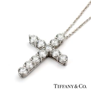 Plat Tiffany & Co. Diamond Cross 1.71TDW