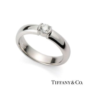 Plat Tiffany & Co. 0.18ct G/IF Diamond Ring