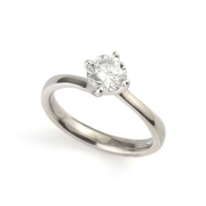 Platinum Round Diamond Ring 1.01ct I/SI1