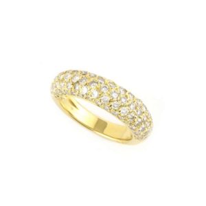 18k Yellow Gold Diamond Pave Set Diamond Ring