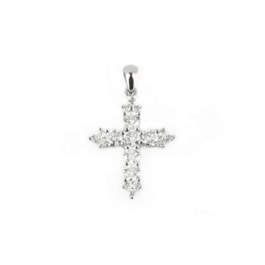 18k White Gold Diamond Cross Pendant 0.65ct H/VS2