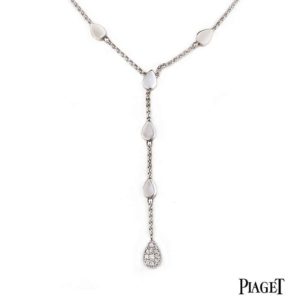 Piaget 18k White Gold Diamond Set Lucea Necklace B&P G37U1140