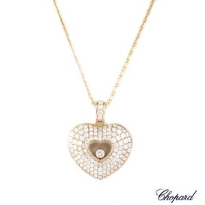 Chopard 18k Rose Gold Happy Diamonds Pendant B&P 797417-5002