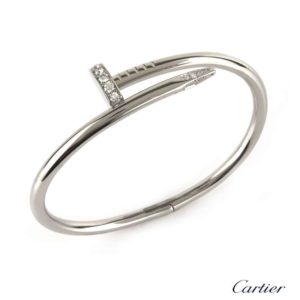 Cartier 18k White Gold Juste Un Clou Diamond Bangle B6037915