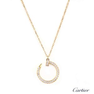 Cartier 18k Rose Gold Juste Un Clou Diamond Set Pendant B304700