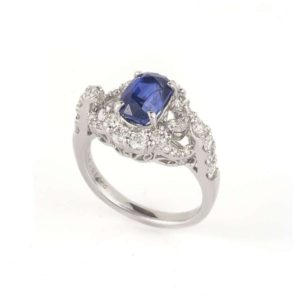 Platinum Diamond and Sapphire Dress Ring 2.28ct