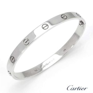 Cartier 18k White Gold Love Bangle Size 21 B6035421