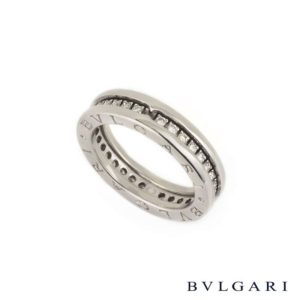 Bvlgari 18k White Gold Diamond Set B.Zero1 Ring