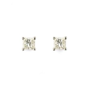 18k White Gold Princess Cut Diamond Studs 0.55ct H/V1