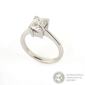 18k White Gold Princess Cut Diamond Ring 2.00ct H/P1
